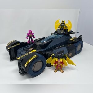 Batman Batmobile changing batcave imaginex with figures. With lights and sound